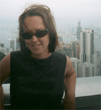 Rachel overlooking Hong Kong from Victoria Peak